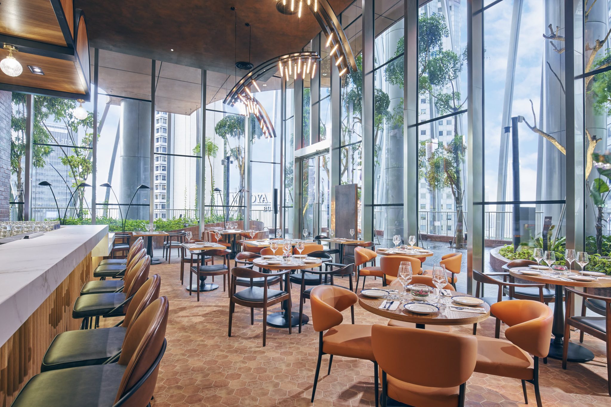Sol & Ora rooftop restaurant overlooking Sentosa